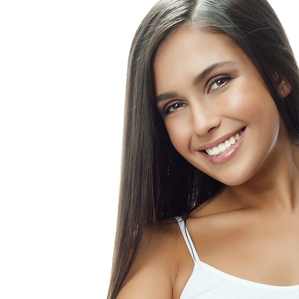 Young lady smiling with perfect white teeth 